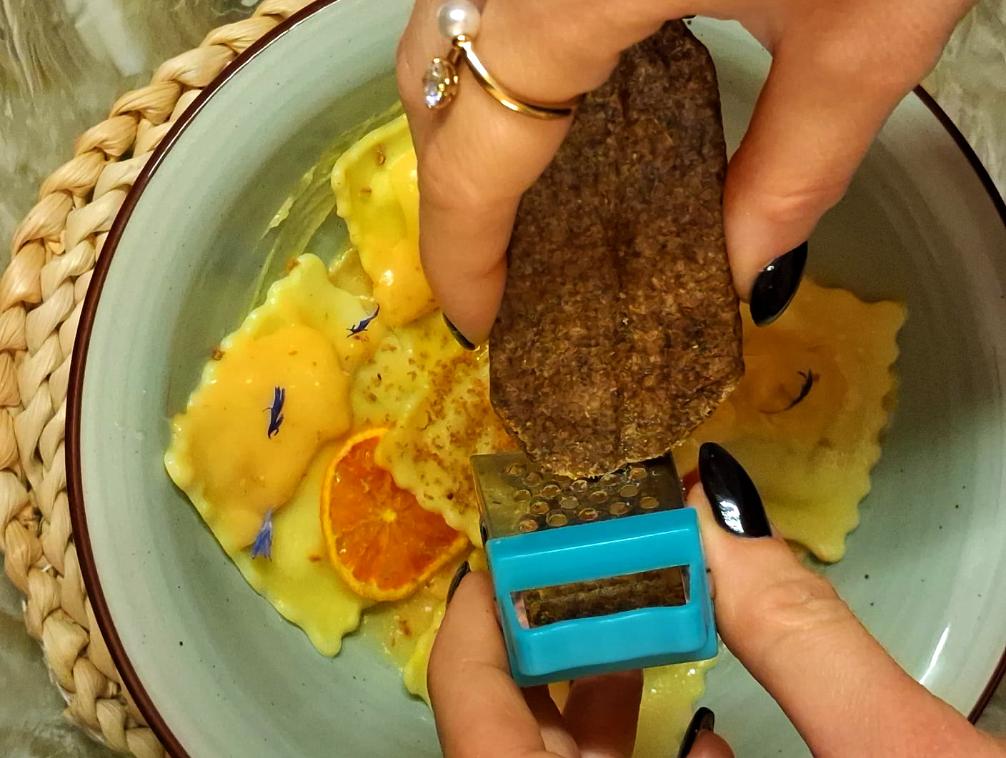 ravioli ai crostacei con ricotta